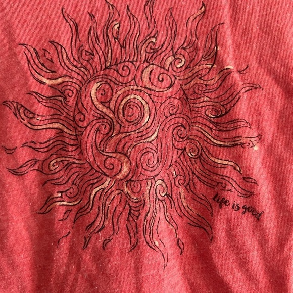 Life is Good Women’s Red Tee Cotton Tee XS Sun - Picture 2 of 7